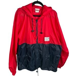 Walt Disney World WDW-1971 Authentic Mickey Mouse Red Navy Windbreaker Jacket XL